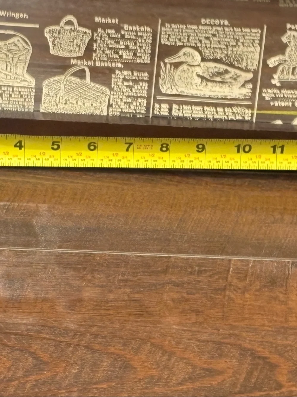 Vintage Franklin Mint Country Store Mirrored Spoon Rack Wall Display Wood Frame